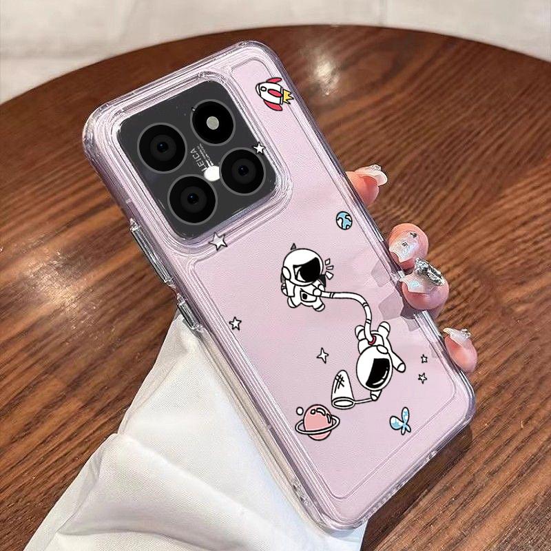 Чехол с рисунком планеты и мультяшным астронавтом для Xiaomi Redmi Note 15 Pro 4G Funda Redmi Note 14 13 Pro 5G Прозрачный силиконовый мягкий чехол