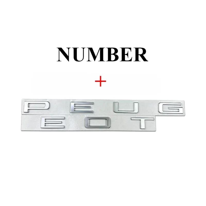 Metal Car Tail Trunk Letter Badge Sticker Auto Side Letter Emblem Sticker for Peugeot 208 308 508 2008 3008 5008 Accessories