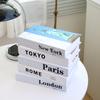 3Pcs/Set Fake Books Set for Decoration Coffee Table Ornaments Modern Home Decoration Luxury Faux Books Set London New York Paris