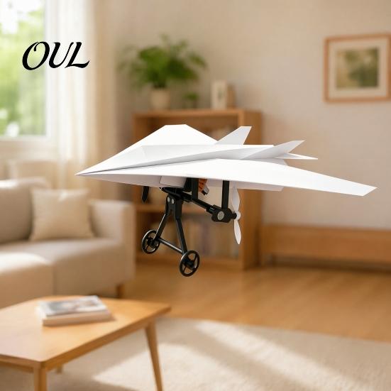 RC Airplane with Gyro Remote Control Paper Kit, DIY Electric Plane Educational Toy Stabilizer, Dual Propellers, Lightweight Glider Assembly