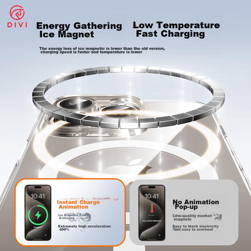 Ice Clear Magnetic | Yellowing CompensationIPhone 13 Pro Max Case, MagSafe Compatible Ultra-Thin Shockproof Wireless Charging for Apple 13 Pro Max