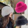 Fluffy Fur Bucket Hat For Women Plush Fisherman Hat Warm Ear Protection Winter Hat Thicken Snowy Day Panama Cap Chrismas Gifts