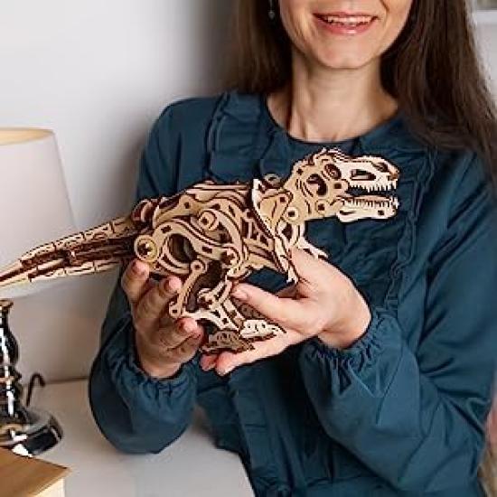 Ugears Тираннозавр Деревянный Без клея или инструментов 3D Динозавр Деревянная сборка Продвинутый пазл, Движущийся, Требуется, Пазл, Модель, Взрослый, Набор,