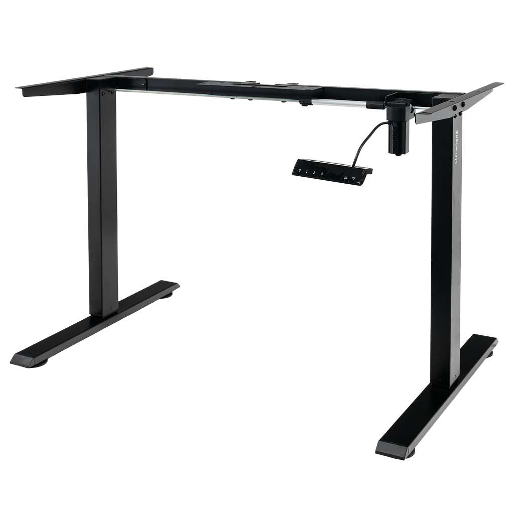 Stelaż biurka regulowany elektrycznie Furvero 1-silnikowy (blat max. 120-140 x 60-70 cm) czarny N