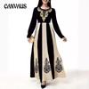 Spring and Autumn Women's Dress Round Neck Long Sleeve Long Dress