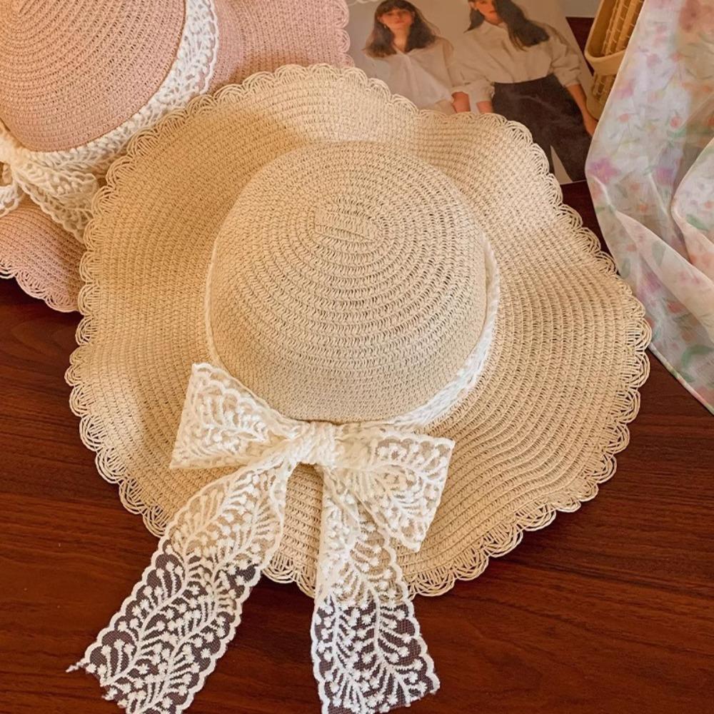 Дышащая шляпа-ведро с большими полями, пляжная кепка, милая соломенная шляпа для женщин