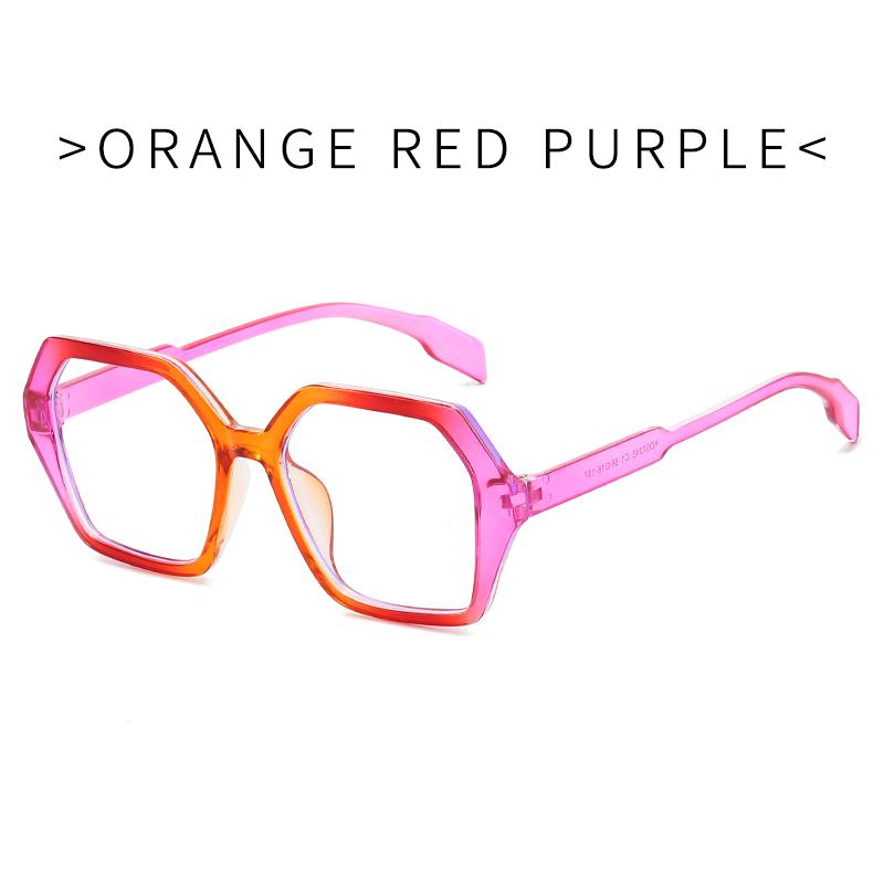 New Fashion Polygon Blue Light Blocking Glasses Large Frame Colorful Computer Eyewear Unisex Optical Frames