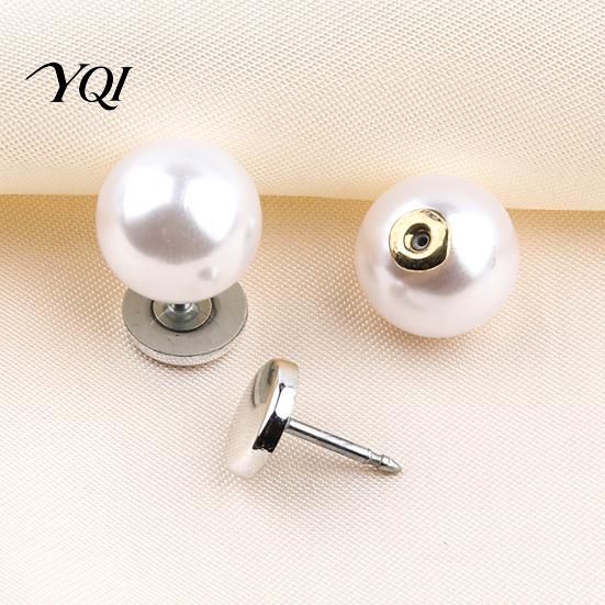Removable Clothing Buttons 5Pcs Fake Pearl for Clothing, Decorative Brooch Pins, No Instant Fabric Fixer Sew Safety Pins Shirt Neckline Embellishment,