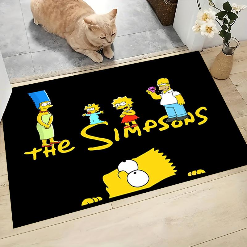 1pc The Simpsons Cartoon Carpet, 100% Polyester, Non-slip, Machine Washable, Waterproof, Outdoor Yard and Garden Decor, Home and Bedroom Decorative