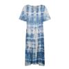 Women's Summer Casual Printed V-Neck Short-Sleeve Swing Dress