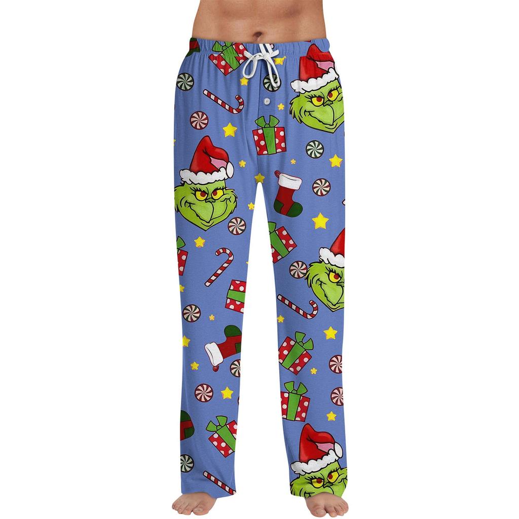 Men's Allover Printed Home Pants Sleeping Pajama Pants Long Pants Pajama Pants