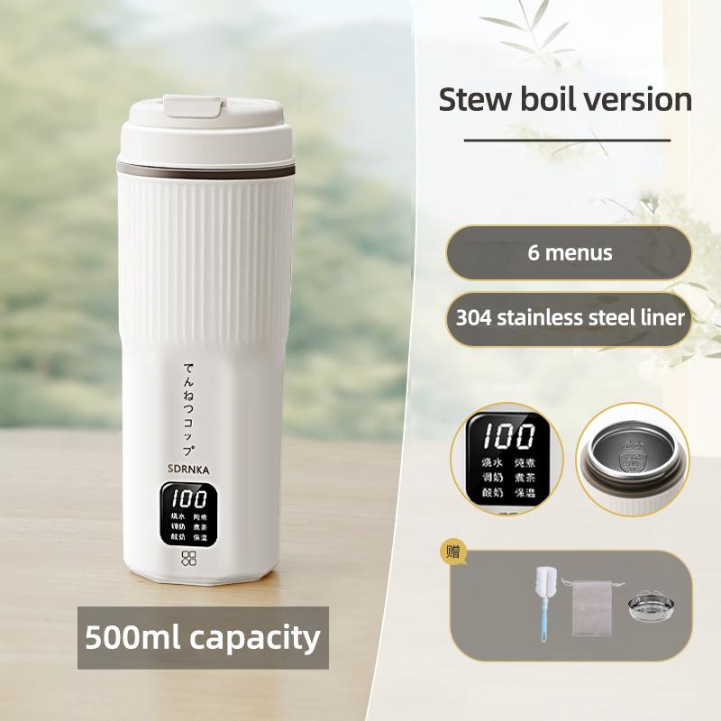 500ml Portable Electric Kettle Multifunctional Heating Cup Stew Cup Health Preserving Pot Thermo Pot Mini Travel Teapot 220V