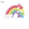 Unicorn Cake Topper Rainbow Horn Kids Girl Birthday Party Cake Decoration Tools Baby Shower Wedding Unicorn Theme Party Supplies