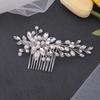 Невеста Свадебная Прическа Гребень Аксессуары Девушка Новые Женские Ювелирные Изделия Мода Свадебная Тиара Серебряный Цветок Лист Кристалл Гребень Для Волос