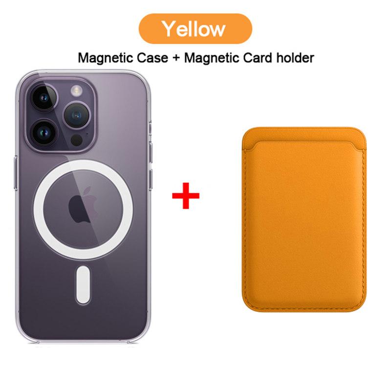 Магнитный чехол 2 в 1 для держателя карты Magsafe для iPhone 15 14 13 12 11 Pro XS Max X XR 8 Plus SE, аксессуары для беспроводной зарядки