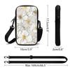 Elegant Hibiscus Floral Line Art Pattern With Gold Foil Accents Seamless Wallpaper Style Adjustable Removable Strap Crossbody Phone Bag