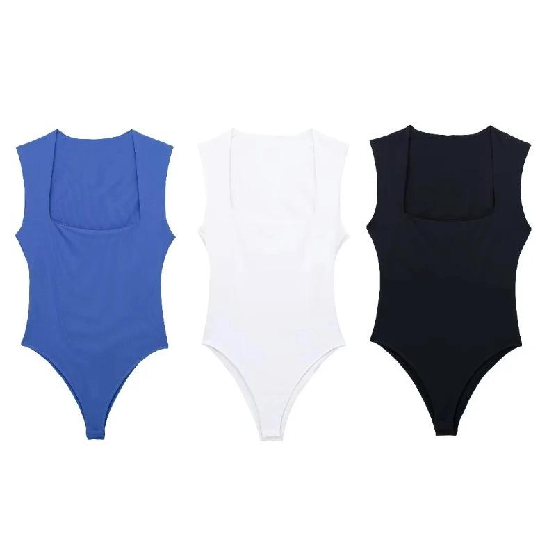 Woman Sleeveless Bodysuit Female Square Neck Summer Swimsuits Sexy Lingerie Lady Bodysuits