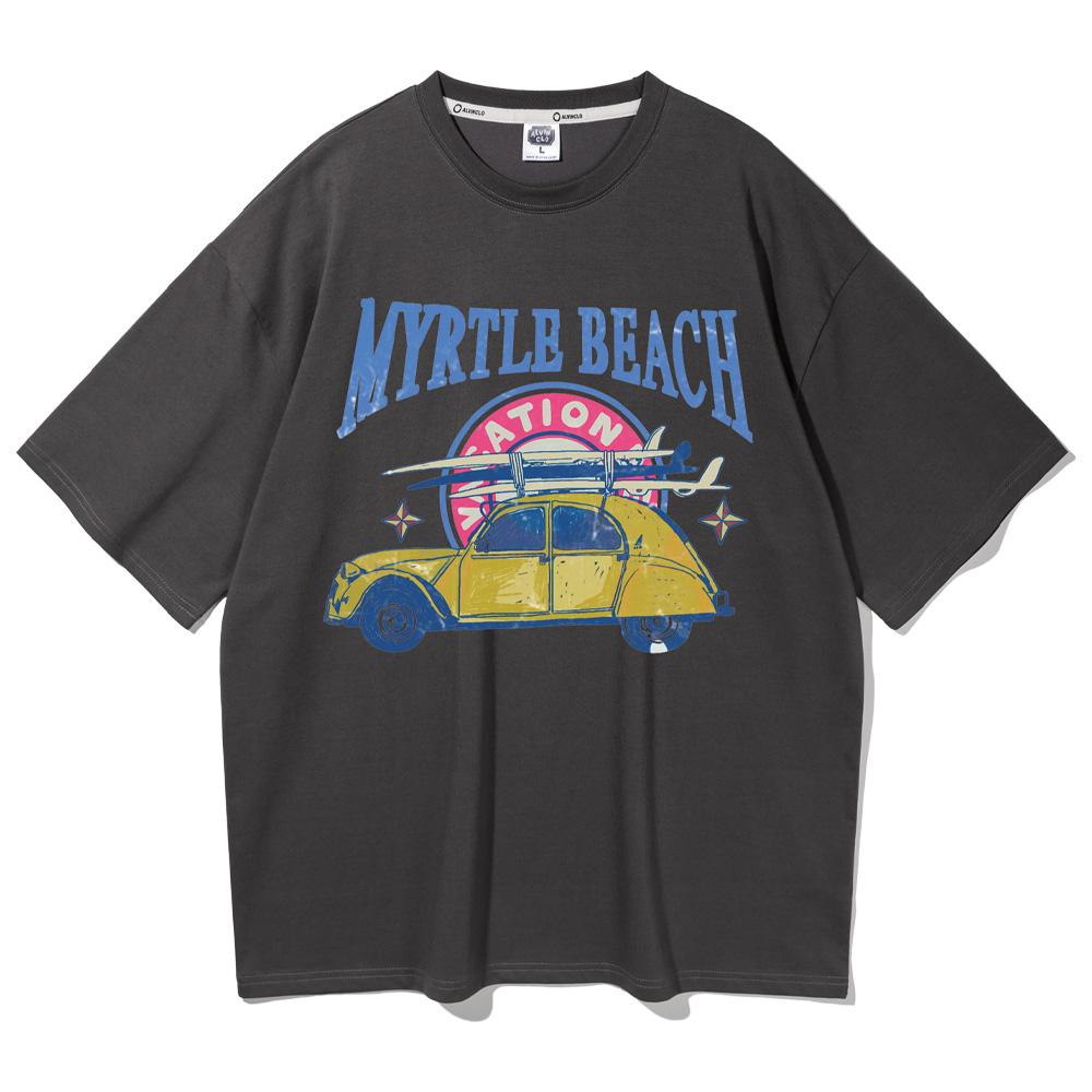 ALVINCLO Myrtle Beach Oversized Short Sleeve T-Shirt Ast4540 (6 Colors) (Type B)