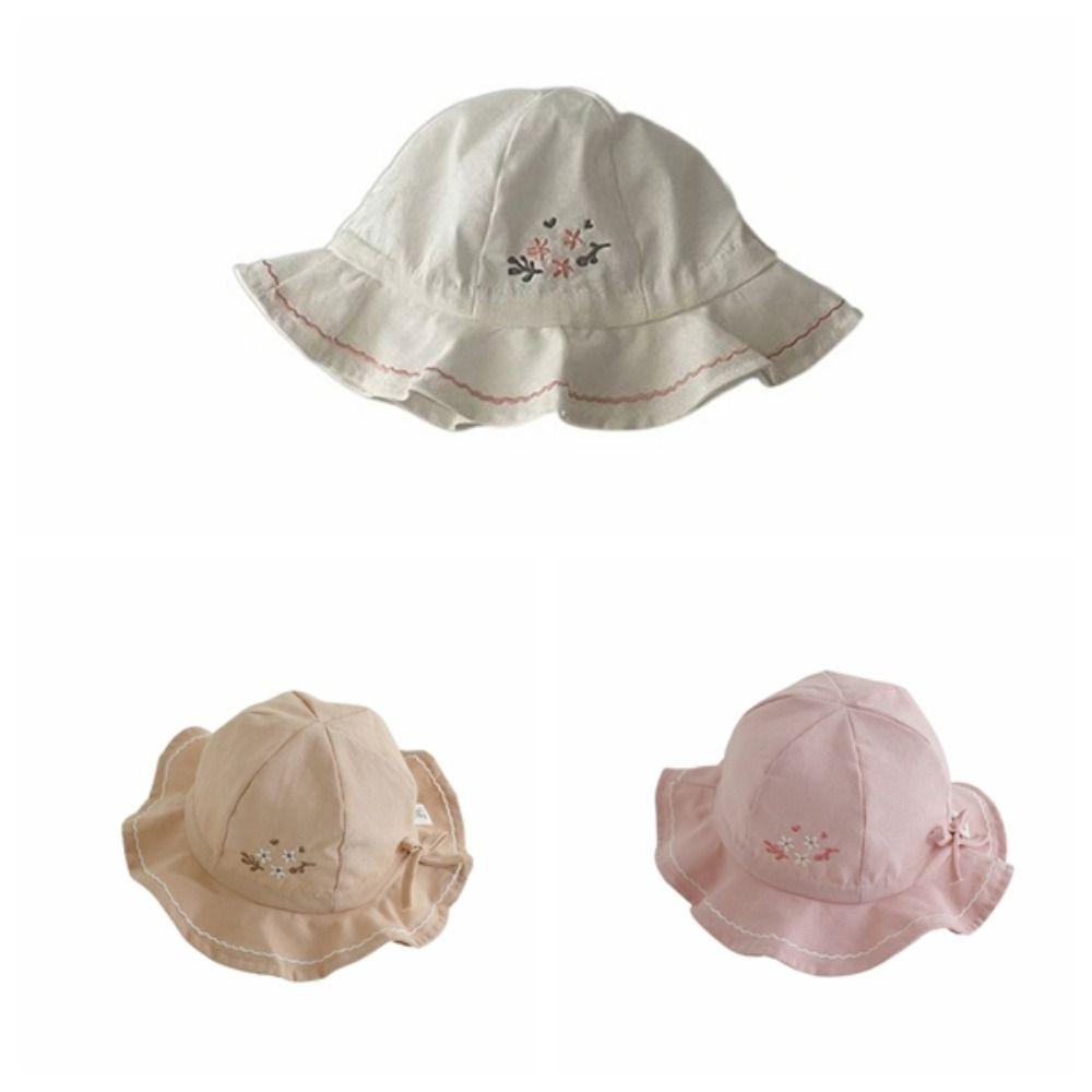 Pleated Infant Bucket Hat Love Heart Toddle Fisherman Hat Sweet Baby Sunhat  Baby