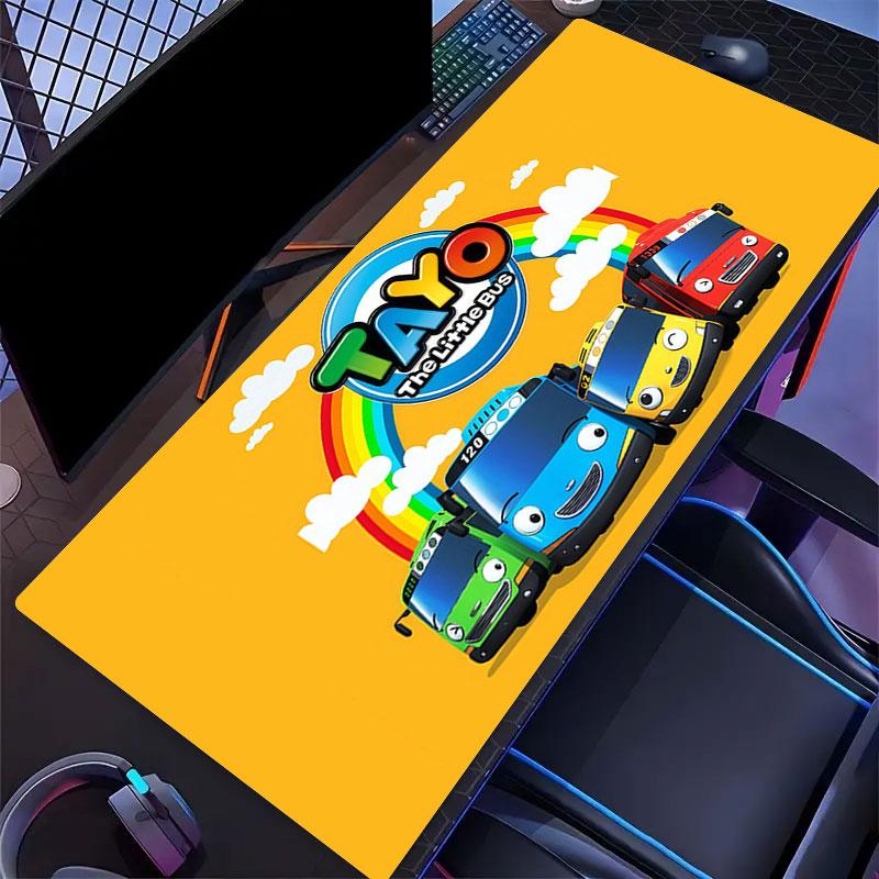 Tayo Mouse Pad, Large Gaming Desk Mat, Non-slip XXL Mousepad for Laptop & Tablet, Mini PC Playmat with Stitched Edges