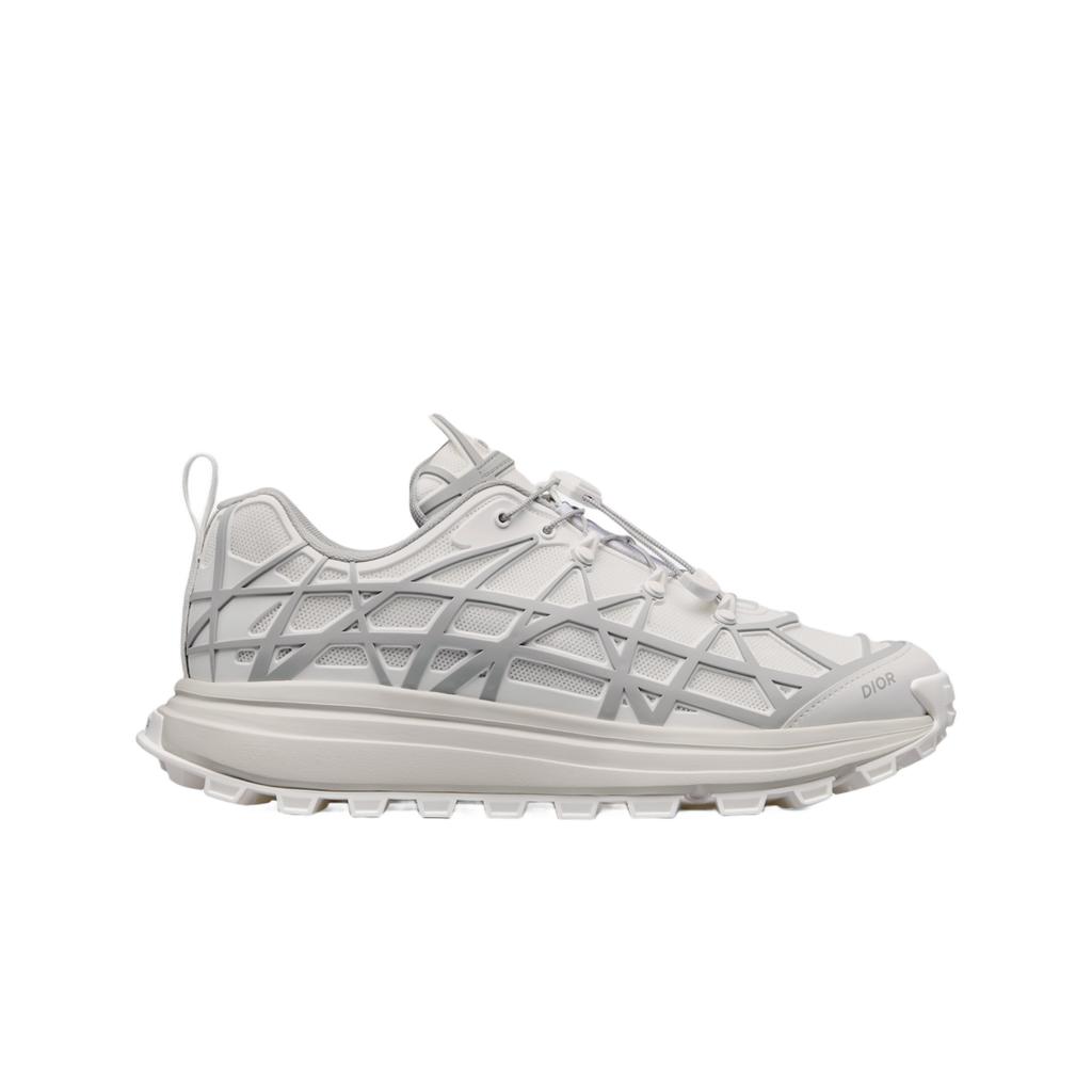 Dior Кроссовки B31 Runner Белые Техническая сетка Серый Каучук Искаженный мотив Cannage