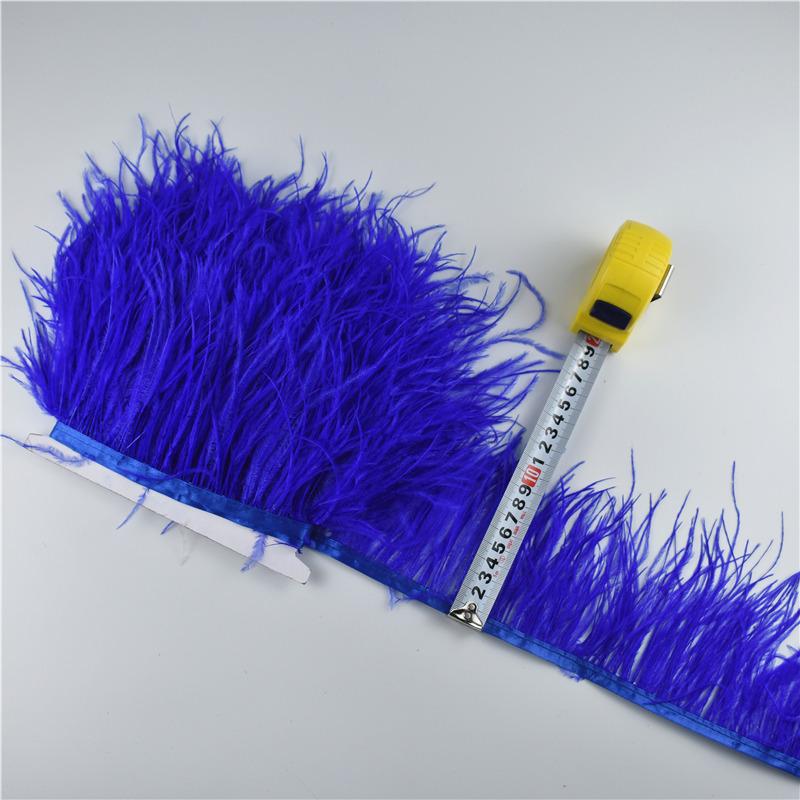 Feather1M 5M 10Meters Ostrich Feather Skirt Fringe Trims 10-15CM Ostrich Feather Ribbon Feathers for Crafts Wedding Feathers Decoration