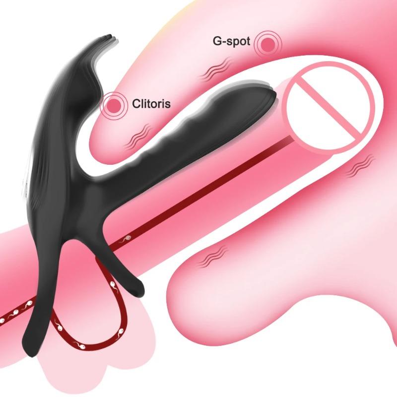 Вибратор для пары с двойным мотором, кольцо для пениса, беспроводной пульт дистанционного управления, кольцо для пениса для взрослых, сексуальные игрушки для мужчин, кольцо для пениса с задержкой эякуляции