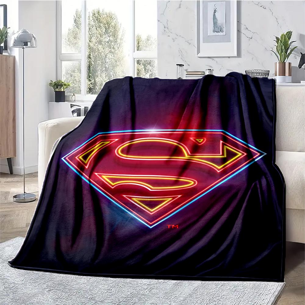 SUPERMAN Theme Printed Blanket - Perfect for Couch, Bed, Travel & Outdoor Use | Machine Washable, Cozy & Durable.