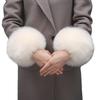 1Pair Sleeve Cover Thickened Insulation Hand Ring Faux Fur Sleeve Rabbit Like Sleeve Cover