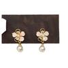 Natural freshwater pearl stud earrings for women's summer s911 silver needle simple high-grade crushed ice crystal zircon flower pendant earrings