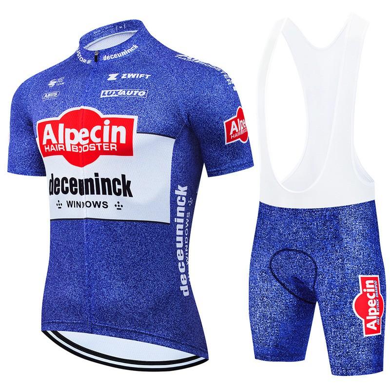 Alpecin Cycling Jersey Bib Shorts Set Men Women Quick Dry Bike Riding Outfit Performance Wear