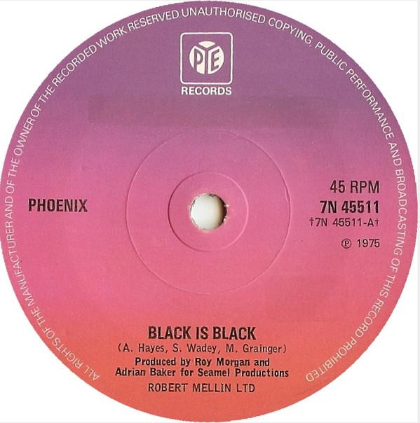 7-дюймовая пластинка PHOENIX Black Is Black 7N45511 PYE 1975 UK SoulFunk Б/у