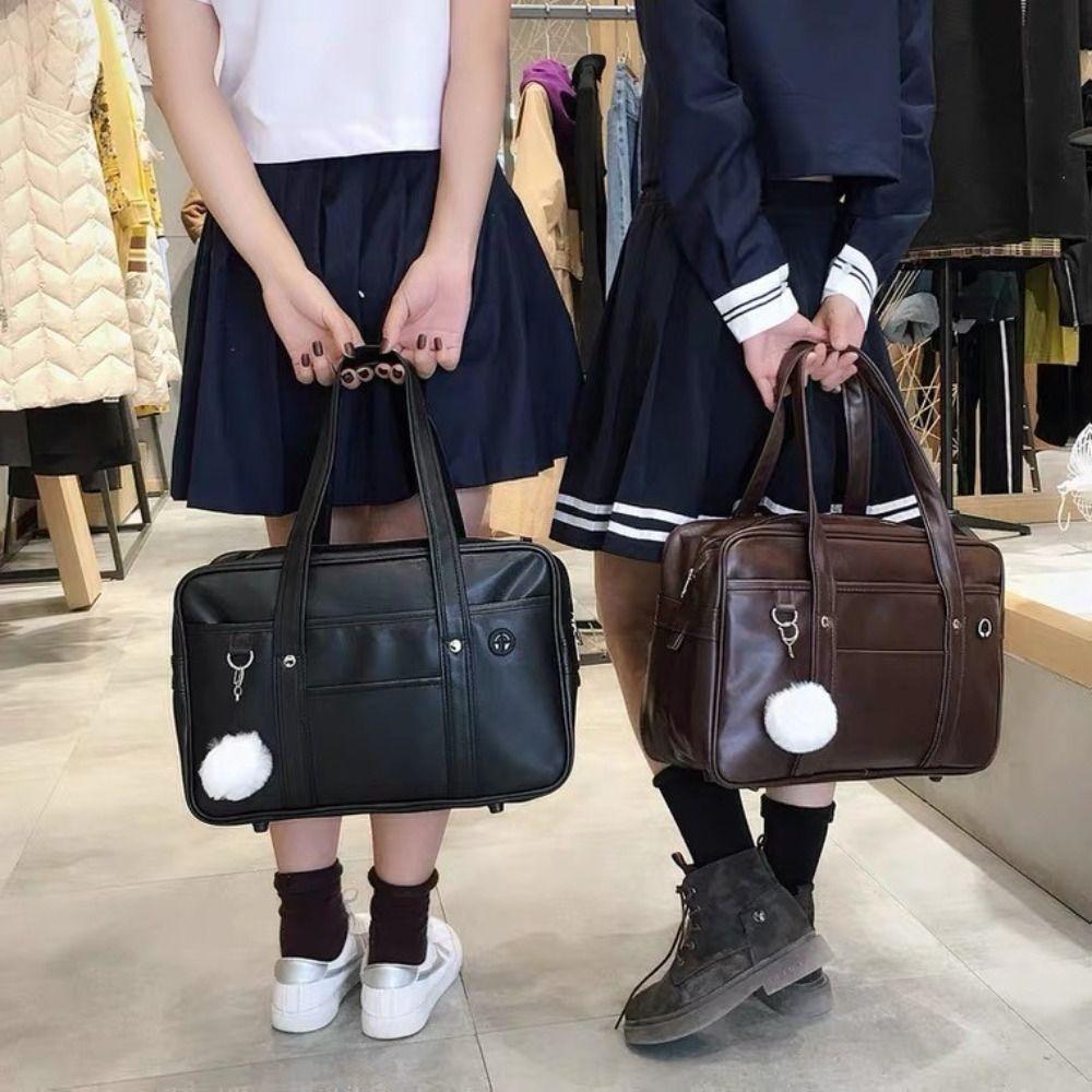 Retro Handbag PU Leather Itabag PU Leather Preppy Style Shoulder Bag School Handbag Outdoor