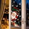 Festive Home Window Decor Christmas Static Clings, Santa Snowman PVC Stickers, Waterproof Clings Glass Decals for Shop Holiday Decorations Snowflake