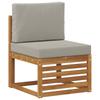 Outdoor Sofa Set with Cushions 3 pcs Natural and Light Grey