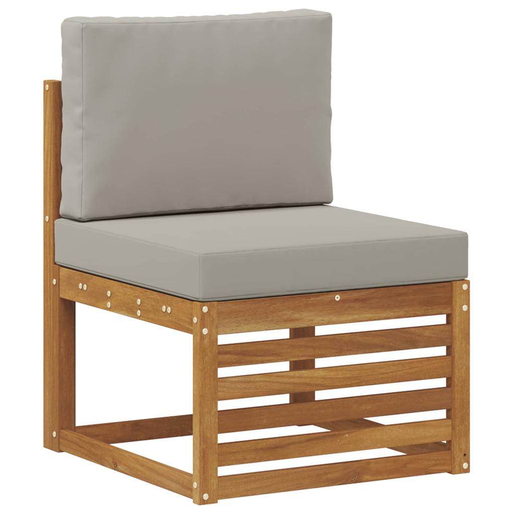 Outdoor Sofa Set with Cushions 3 pcs Natural and Light Grey