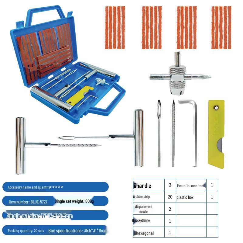 Motorcycle & Car Vacuum Tire Repair Tool Kit
