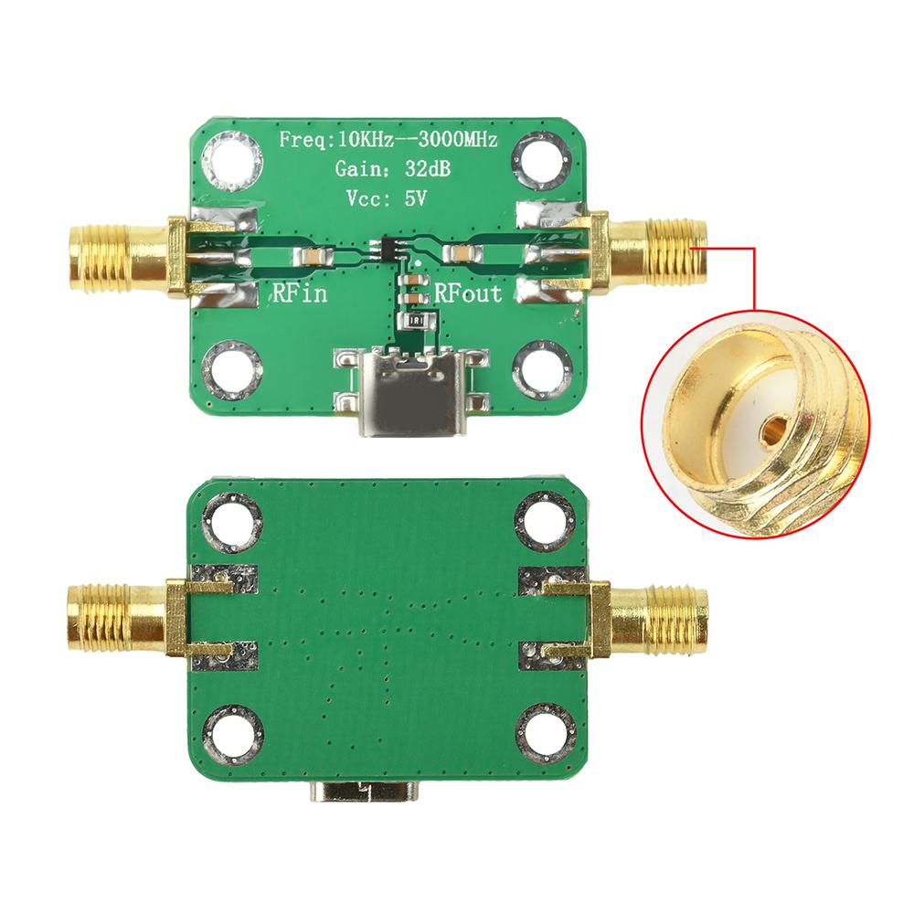 10KHz-3GHz Low Noise Amplifier Medium Power LNA RF Broadband Amplifier Module 32dB Gain Type C