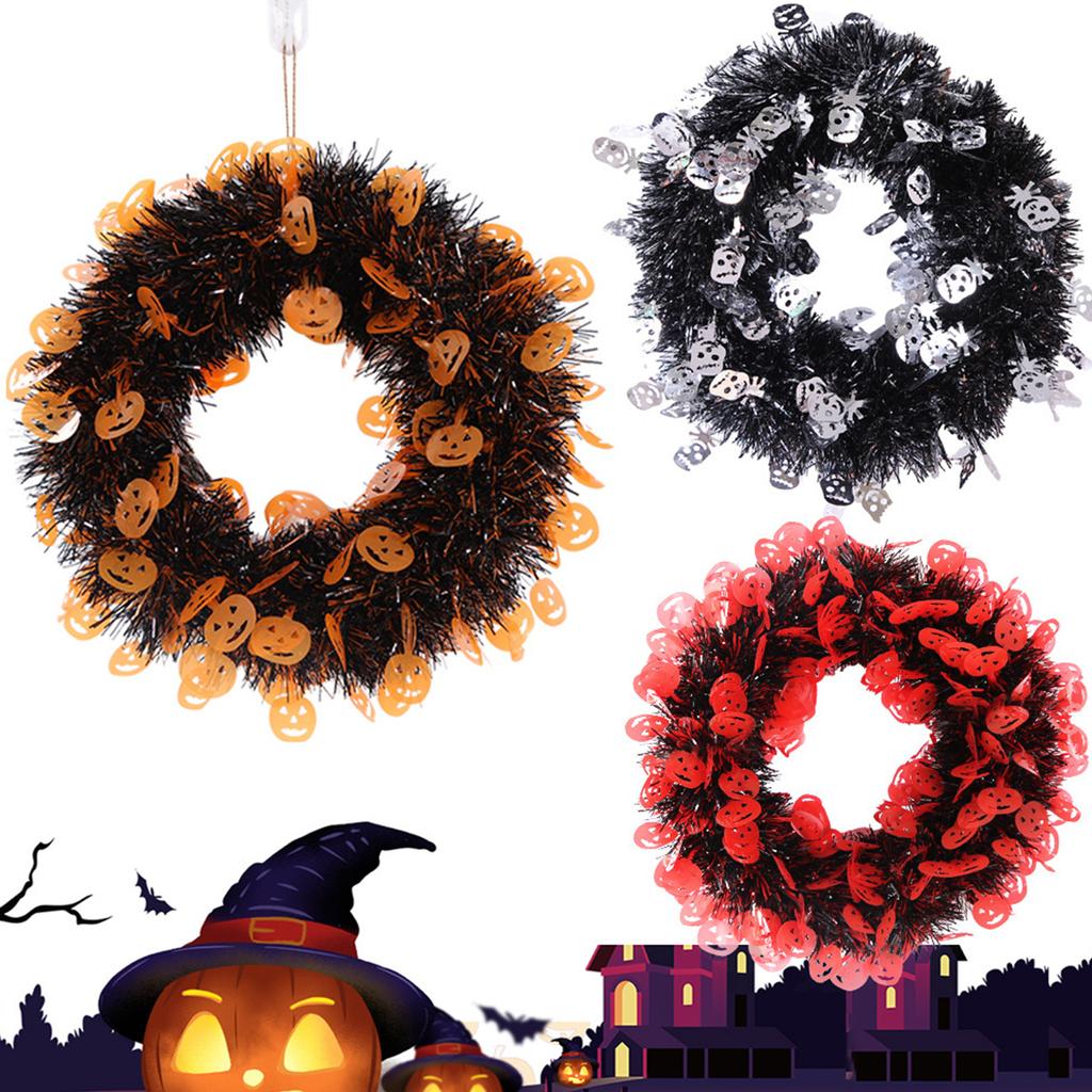 Хэллоуин передняя дверь венок висит гирлянда искусственный череп венок для стены Хэллоуин праздник