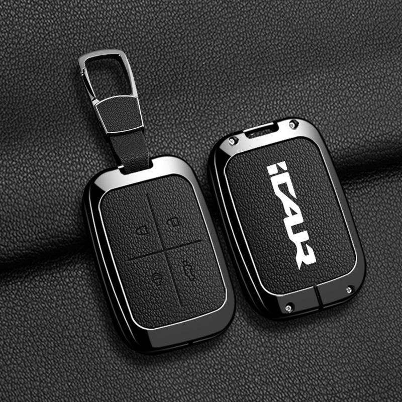 For Chery iCAR iCAUR V23 2025 2026 Zinc Alloy Leather Car Key Case Electric Vehicle Remote Key Shell Bag Key Protective Cover