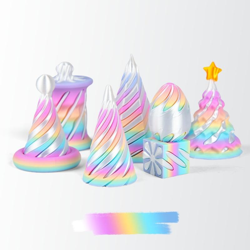 Игрушки, напечатанные на 3D-принтере Настольный аксессуар 3D-печатная вращающаяся пирамида Трехмерная пирамида Вращающееся измерение Аксессуар для комнаты