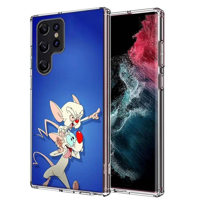 Чехол Pinky Anime and the Brain для Samsung Galaxy S21 S20 S23 FE S22+ S24 Ultra S25 Edge Чехол для телефона S10 Plus Прозрачная Capa Coque P