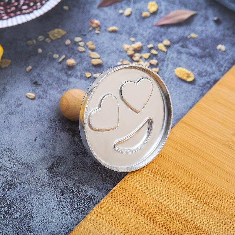 Круглые металлические штампы для печенья, пресс-форма с деревянной ручкой, формочка для печенья, помадки, кондитерских изделий, аксессуары для выпечки, инструмент