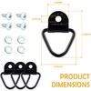 4PCS V-Ring Truck Bed Tie Downs with Screw Fitting Set,Heavy Duty Trailer Tie Down Anchor with 1000 Lbs Capacity,Replacement for Truck Bed Hooks Fits