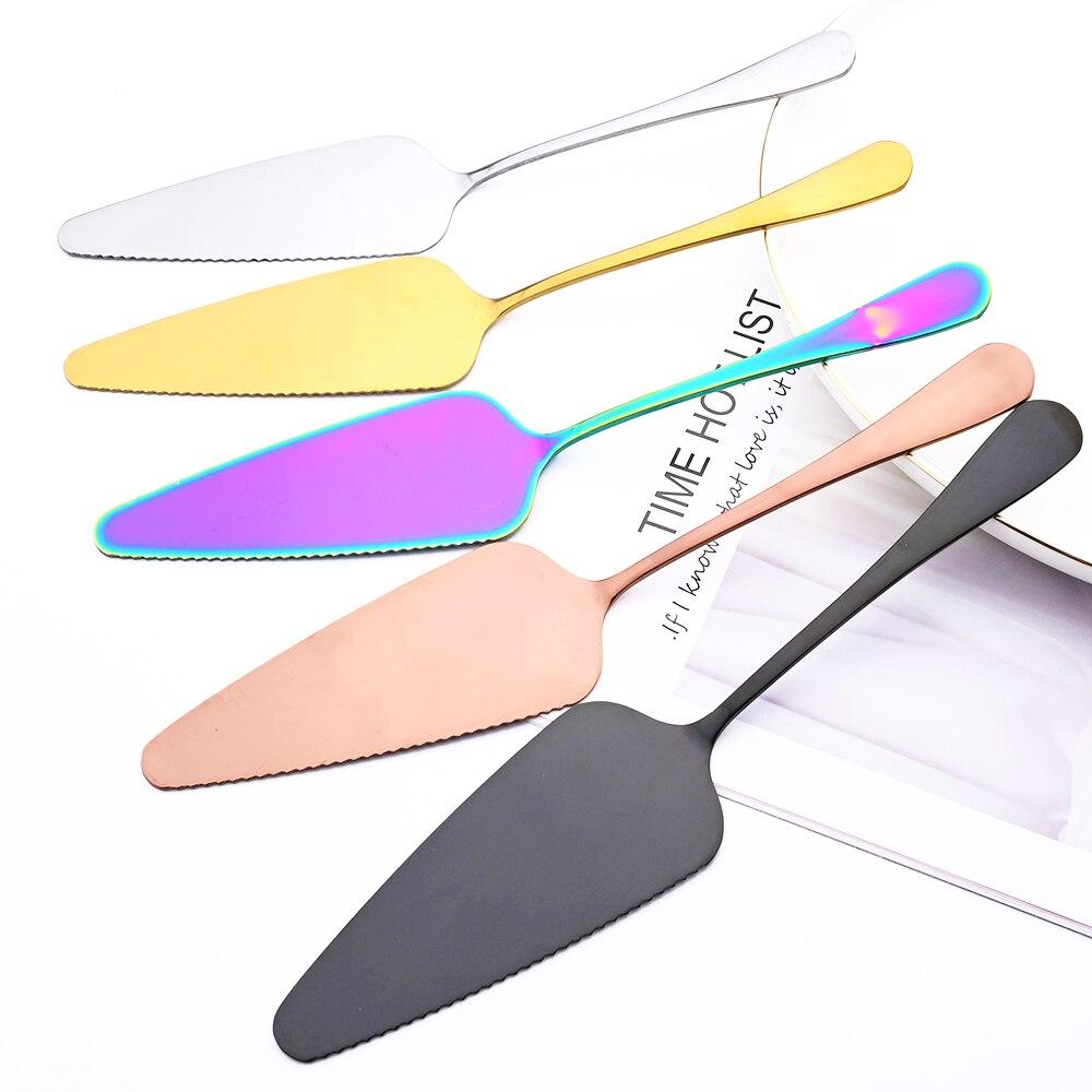 Mirror Colorful Dinnerware Set Stainless Steel Cutlery Cake Shovel Knife Pizza Cheese Cake Cake Spatula Baking Accessories Tools