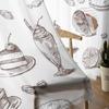 Afternoon Tea Cake Dessert White Window Curtain for Living Room Home Decor Tulle Voile Curtain for Kitchen Bedroom Window