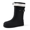 Fashion Rain Shoes Women's Waterproof Mouth Medium Tube Rain Boots Lightweight Waterproof Rubber Shoes Comfortable Work Outdoor Wading Shoes Women
