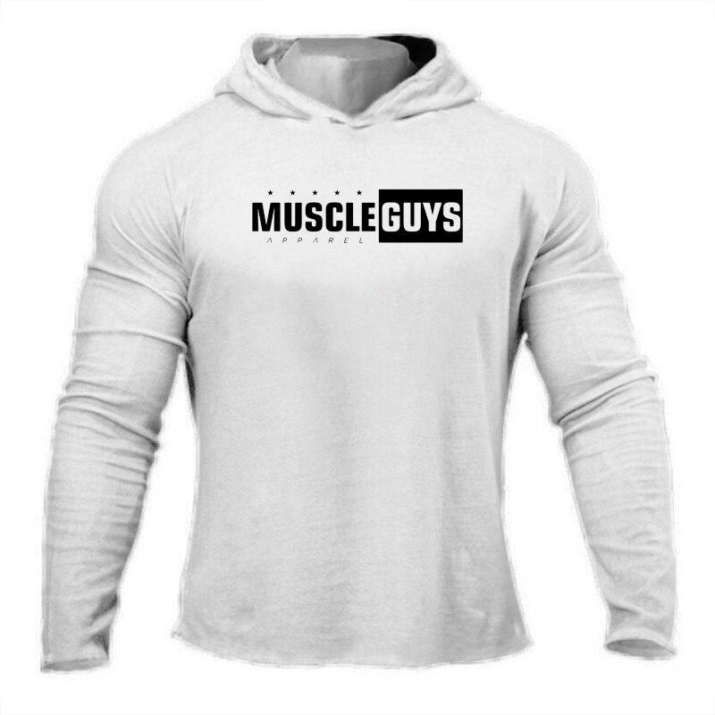 Muscleguys, облегающая удобная толстовка с капюшоном, мужская повседневная повседневная одежда, бодибилдер с длинными рукавами для бега