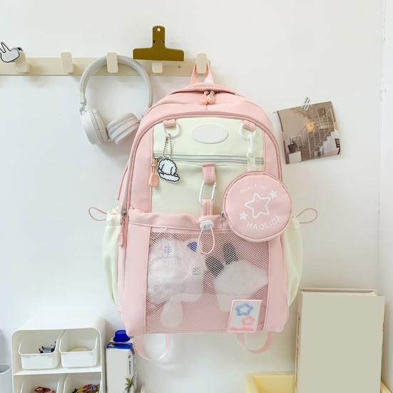 Рюкзак для ноутбука для девочек Водонепроницаемый рюкзак с прозрачным передним карманом Рюкзак большой вместимости с мягкими лямками для школы, улицы, путешествий