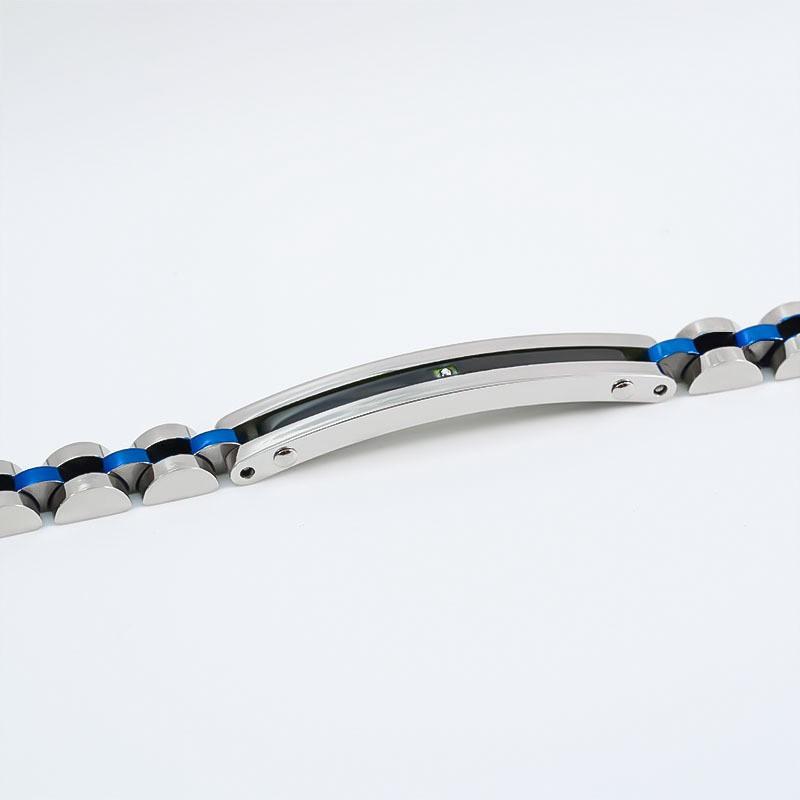 Titanium Steel Couple Bracelet With Zircon Inlay Geometric Design Hypoallergenic Non-Tarnish Fashion Jewelry Men Women